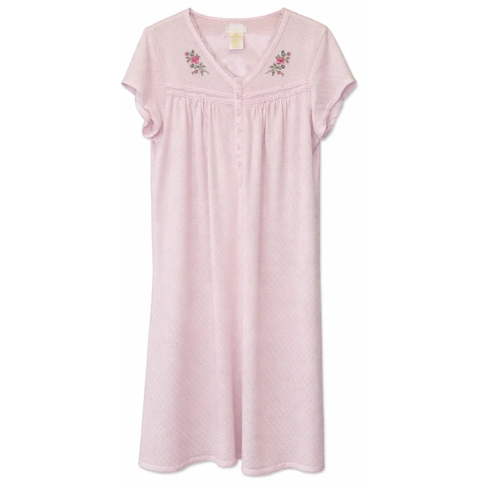 Secret Treasures Womens Sleep Set L Nightgown + XL Robe Pink Floral Embroidery